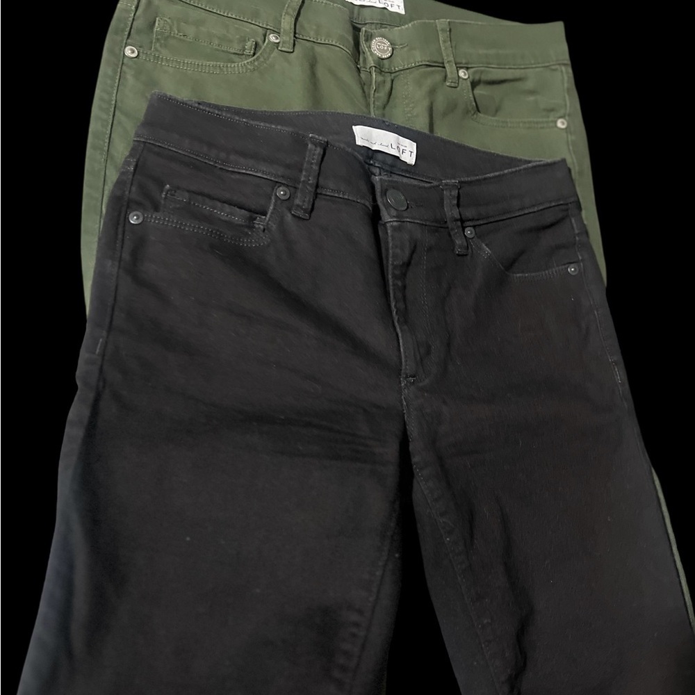 2 LOFT Dark Green Straight Leg Women's Jeans size 2 - Picture 5 of 5